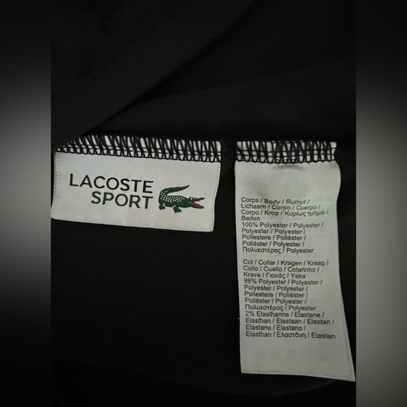 Lacoste Sport Novak Djokovic Ultra Dry Black/Red Polo Shirt Men's size XL - Picture 8 of 10